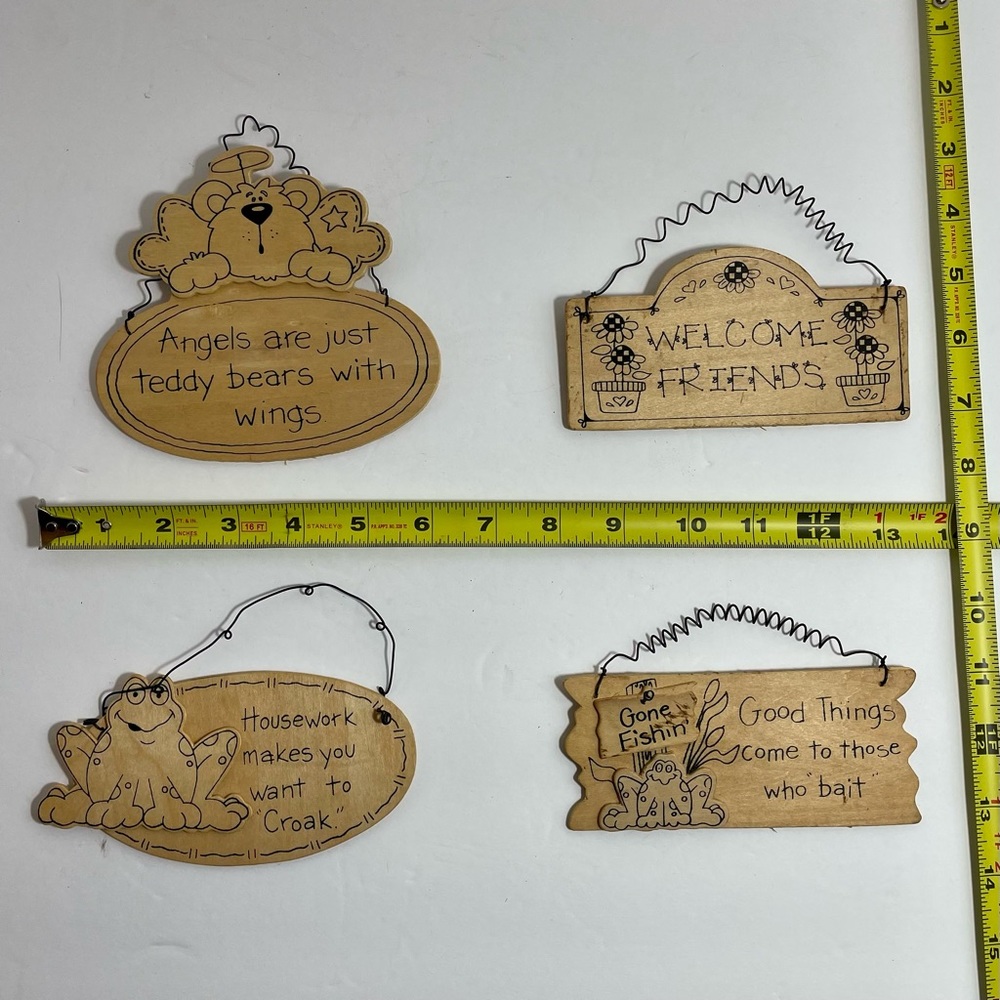 Natural Wood Mini Plaques Set With Inspirational Sentiment - Picture 3 of 4